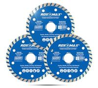 RDXMAX ® 115mm Diamond Cutting Discs for Angle Grinder-Super Thin Fast,Clean Cut on Porcelain,Granite,Marble,Concrete,Tiles,Stones,Bricks & Ceramics-4.5" Wheel -Size 115 x2.2 x22.23mm- (3 Pack)