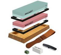 RDXMAX® Knife Sharpening Stone Kit - 400/1000 3000/8000 Grit - Japanese Knife Whetstone Sharpener 9 Pcs Set Dual Sided Premium Grit, Whetstones for Sharpening Knives, Axes, Scissor, Blades Etc