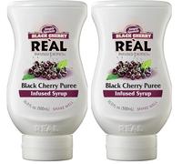 Re’al Syrup | Black Cherry Puree Infused Fruit Syrup | Made with Real Fruit | 500ml |Natural Ingredients| Cocktails, Baking, Smoothies, Mixing Drinks, Desserts (Pack of 2)