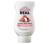RE'AL Syrups Lychee Puree Infused Fruit Syrup, Great for Cocktails, Cooking, Baking and Desserts, 500 ml