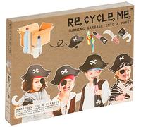 Re Cycle Me DEFG1420 Recycling Craft Fun Party Box Pirates, Craft Set for 5 Models, Creative Set for Children from 4 Years, Set for Crafts with Household Materials, Recycle Me, Craft Mix