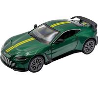 RE-EL TOYS | Aston Martin V12 Vantage 1:32 Officially Licensed Door and Trunk Openable, Backload Mechanism for Movement, Display Box (Green/Yellow)