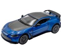 RE-EL TOYS | Aston Martin V12 Vantage 1:32 Officially Licensed Door and Trunk Openable, Movement Backload Mechanism, Display Box (Blue/Black)