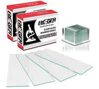 RE-GEN - 100pcs Blank Round Ground Edge Clear Microscope Slides + 100 Square Cover Glass Slips