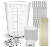 RE-GEN 101pc Mixing Measuring Kit - Includes 400ml Pot, 40ml Dispenser Cups, Pipette, Spatulas, Finger Protection Cots | Ideal for Mixing Pouring Paint Epoxy Resin Oils Liquids DIY Arts & Crafts Lab