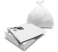 RE-GEN 30L Essential Range Medium Kitchen, Bathroom Square Bin Liners White Refuse Sacks (5 Pack, 500 Bags) Everyday, Office & Home Use | Quality Rubbish Garbage Bags 381/609 x 609mm