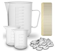 RE-GEN 43pc Mixing Measuring Kit - Includes 250ml Beakers, 1000ml Measuring Jug, Spatulas, Finger Protection Cots | Ideal for Mixing Pouring Paint Epoxy Resin Oils Liquids, DIY, Arts & Crafts, Lab