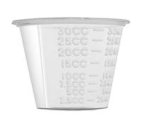 RE-GEN 50 x 60ml Reusable Plastic Guided Measuring Cup Tablet Pill Tub Medicine Containers Pots