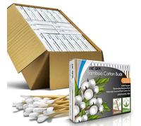 RE-GEN Bamboo Cotton Buds 2000 Pack (20x 100pc Box) | 100% Natural Cotton Wool Tips | Biodegradable Compostable Bamboo Ear Buds | Eco-Friendly Recyclable Plastic Free