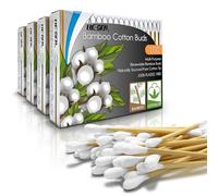 RE-GEN Bamboo Cotton Buds 400 Pack (4x 100pc Box) | 100% Natural Cotton Wool Tips | Biodegradable Compostable Bamboo Ear Buds | Eco-Friendly Recyclable Plastic Free