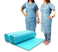 RE-GEN Blue Disposable Polythene CAT 1 Aprons, 400 Pack | 69x105cm Long Length 40" - 2 Rolls of 200 | Premium Quality, Kitchen, Catering, Medical Healthcare, Workplace Cleaning PPE | One Size