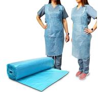 RE-GEN Blue Disposable Polythene CAT 1 Aprons | 69x105cm Long Length 40" - Roll of 200 | Premium Quality, Kitchen, Catering, Medical Healthcare, Workplace Cleaning PPE | One Size