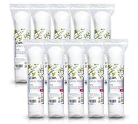 RE-GEN Cotton Wool Pads 1000pc (10x 100pc Packs) Round Super Soft Makeup Cosmetics Nail Manicure 100% Pure Natural Cotton Wool Cleansing Discs, Non-Fleecing, Gentle on Delicate Skin Re-Sealable Packet
