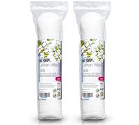 RE-GEN Cotton Wool Pads 200pc (2x 100pc Packs) Round Super Soft Makeup Cosmetics Nail Manicure 100% Pure Natural Cotton Wool Cleansing Discs, Non-Fleecing, Gentle on Sensitive Skin, Re-Sealable Packet