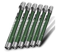 RE-GEN Doctors Nurses Reusable Aluminium LED Pen Light Diagnostics Inspection Penlight Pocket Torch Flashlight (6, Green)