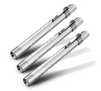 RE-GEN Doctors Nurses Reusable Aluminium LED Pen Light Diagnostics Inspection Penlight Pocket Torch Flashlight (3, Silver)