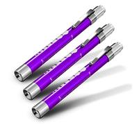 RE-GEN Doctors Nurses Reusable Aluminium LED Pen Light Diagnostics Inspection Penlight Pocket Torch Flashlight (3, Purple)