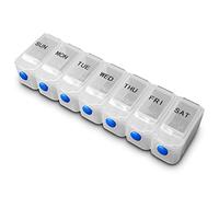 RE-GEN Easy Access Push Button Large Letter Weekly Pill Organiser Storage Box - Small 17cm x 5cm x 3cm