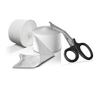 RE-GEN - Elastic Tubular Bandage Dressing Kit | 8cm Gauze Cotton Stockinette | Ideal for Large Adult Limbs, Knee, Thigh | Includes 18cm Tough Cut Scissors (40m Roll)