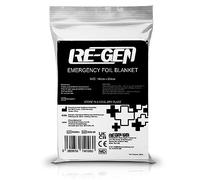 RE-GEN Emergency Thermal Foil Blanket - Ideal for First Aid Camping Travel Sports Athletics Outdoors - Size 140cm x 204cm - Single Pack