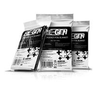 RE-GEN Emergency Thermal Foil Blanket - Ideal for First Aid Camping Travel Sports Athletics Outdoors - Size 140cm x 204cm - Triple Pack