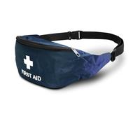 RE-GEN Empty First Aid Bum Bag Waist Pouch | Blue | Ideal for Schools, Home, Office & Travel | Strong Adjustable Belt & Buckle | Wide Access Zipper