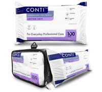 RE-GEN FlexPouch Dry Wipe Dispenser & Conti Cotton Soft 30x28cm Patient Cleansing Wipes, 1 Pack | Professional Personal Care Wipes | Ideal for Home Care & Hospitals | Adult Incontenance Aid