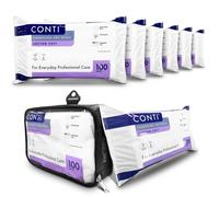 RE-GEN FlexPouch Dry Wipe Dispenser & Conti Cotton Soft 30x28cm Patient Cleansing Wipes, 6 Pack | Professional Personal Care Wipes | Ideal for Home Care & Hospitals | Adult Incontenance Aid