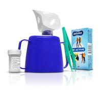 RE-GEN Steam Inhaler Kit + Menthol Crystals & Re-Usable Plastic Tweezers & Tissues. Clear Nasal Congestion, Relieve Cold Flu Symptoms