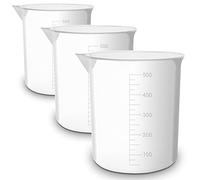 RE-GEN Triple Pack 500ml Graduated Clear Plastic Measuring Beakers Cups - Ideal for Laboratory, Home, Kitchen, Cooking, DIY, Arts & Crafts