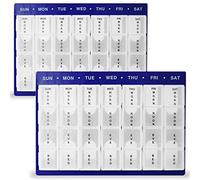 RE-GEN Twin Pack Premium XL Plus Morn-Bed Large Volume Storage Capacity Weekly Pill Organizer Storage Holder Box Tray