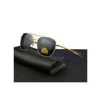 (RE-gold-gray, Size 55mm) American Army Military Pilot RANDOLPH RE Sunglasses Glass