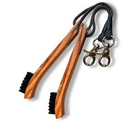 RE GOODS Golf Brush Made from Hickory Wood (2 Pack) - Paracord and Clip Attachment for Bags and Carts, Club Cleaner Ideal for Woods and Irons
