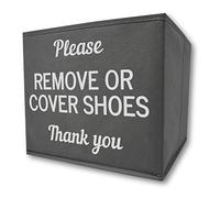 RE Goods LLC Shoe Cover Box | Disposable Shoe Bootie Holder for Realtor Listings and Open Houses | Please Remove or Cover Shoes Bin (Grey)