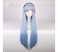 Re:Life in a different world from zero Cosplay Wig Rem Ram Blue Ombre Long Straight Synthetic Hair For Adult + Wig Cap Wig and Headwear