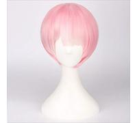 Re:Life In A Different World From Zero Graduated Ram Rem Cosplay Wig For Women Short Straight Pink Blue Anime Wig Ram