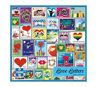 Re-marks Love Letters Stamps Collage Puzzle, 1000 Piece Puzzle for All Ages