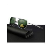 (RE-silver-green, Size 55mm) American Army Military Pilot RANDOLPH RE Sunglasses Glass