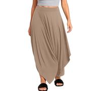 Re Tech UK - Comfy Baggy Harem Pants for Women - Great for Summer - Lagenlook Draped Trousers, Genie Aladdin Style, Loose Fit Boho Yoga Pants for Women UK, Mocha 16-22