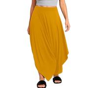 Re Tech UK - Comfy Baggy Harem Pants for Women - Great for Summer - Lagenlook Draped Trousers, Genie Aladdin Style, Loose Fit Boho Yoga Pants for Women UK Mustard