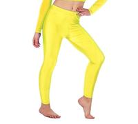 Re Tech UK - Girls Shiny Stretchy Dance Gymnastics Leggings (3-4, N.Yellow)