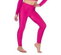 Re Tech UK - Girls Shiny Stretchy Dance Gymnastics Leggings (7-8, H.Pink)