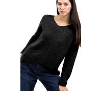 Re Tech UK - Warm Ladies V Neck Knitted Jumpers for Women - Soft Feeling - Loose Fitting - Long Line Top - Perfect for Winter, (Black, S/M)