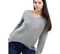Re Tech UK - Warm Ladies V Neck Knitted Jumpers for Women - Soft Feeling - Loose Fitting - Long Line Top - Perfect for Winter, (Light Grey, S/M)
