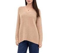 Re Tech UK - Warm Ladies V Neck Knitted Jumpers for Women - Soft Feeling - Loose Fitting - Long Line Top - Perfect for Winter, (Camel, S/M)