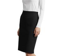 Re Tech UK - Women's Plain Midi Pencil Bodycon Skirt - Quality Stretch Bengaline Fabric - Knee Length - Elasticated Waist - Ladies Skirts - Smart Casual Office Wear (Black, 8)