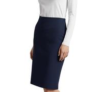 Re Tech UK - Women's Plain Midi Pencil Bodycon Skirt - Quality Stretch Bengaline Fabric - Knee Length - Elasticated Waist - Ladies Skirts - Smart Casual Office Wear (Navy Blue, 14)