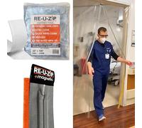 RE-U-ZIP® Heavy-Duty Ultra-Clear Magnetic Entry Strip Door Kit | Customizable 5 x 9 ft Cut-to-Size | 12 Mil FR Vinyl | Negative-Air Resistant and Reliable for Cleanrooms, Construction, Remodeling