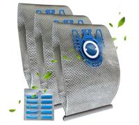 RE-USABLE GN 3D Efficiency Dust Bags & HEPA Air Clean Filters for Miele Vacuum Cleaner Compatible with Miele Hoover Complete C2, Complete C3, Compact C1,C2 (3 Re-usable Bag)