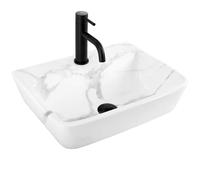 Rea Altea Cloudy Countertop Washbasin Bathroom Sink 45.5 x 36 x 12 cm Ceramic (Imitation Stone)